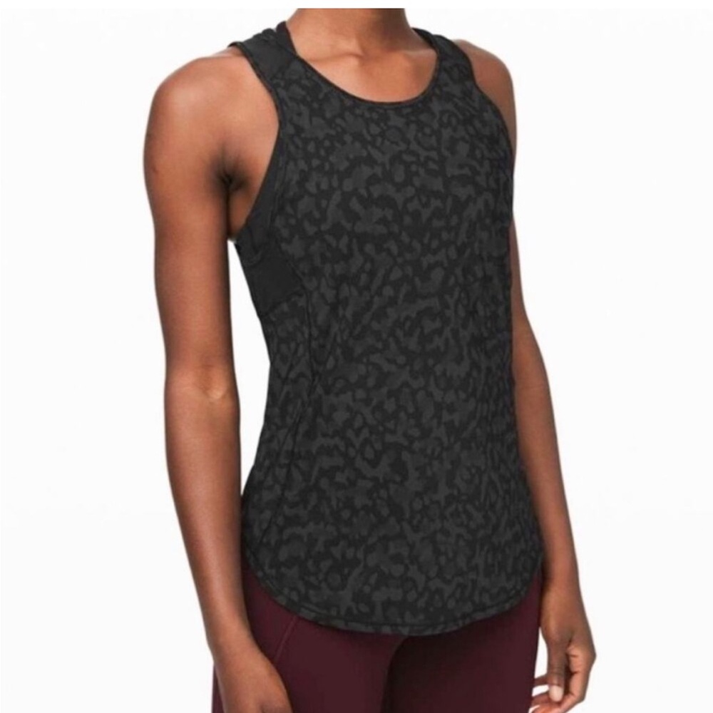 Lululemon Sculpt Tank Black Leopard Print, Size 6*